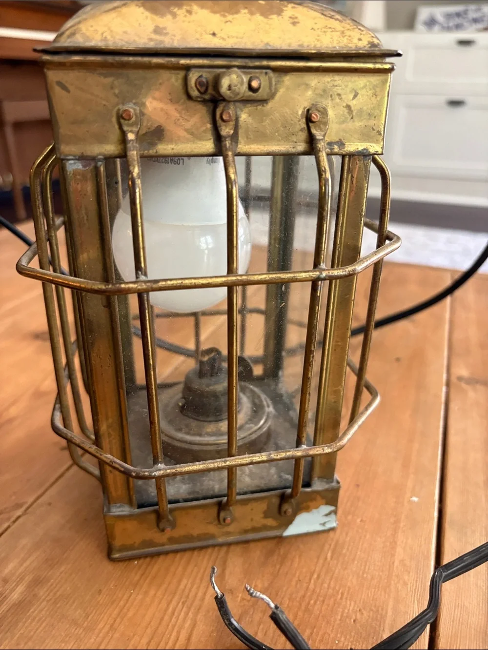 Vintage Brass Cage Lantern Pendant Lights - Gold